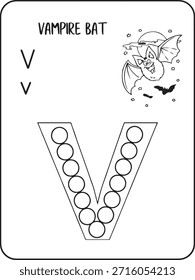 Vampire Bat abc Tiere Punkt Marker Aktivität Seiten