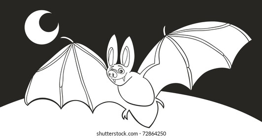 vampire bat for coloring book