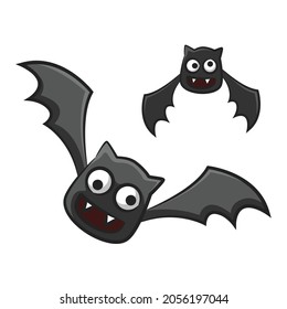 Murciélago de vampiro en forma de dibujo vector aislado. Caricatura de Halloween sobre fondo blanco.