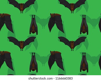 Vampire Bat Flying Cartoon Background Seamless Wallpaper