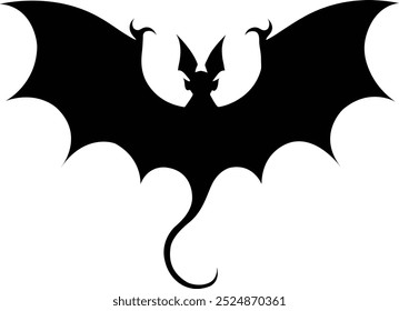 Vampire Bat voador silhueta logotipo estilo design, Halloween conceito vetor elemento 