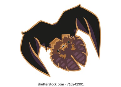 Vampire bat flying upside down