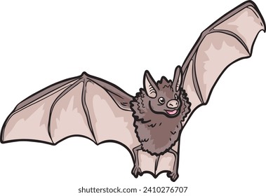 Vampire Bat Flying Wild Animal Vector Illustration
