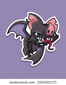 Vampire Bat Halloween Design Sticker