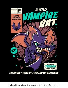 Vampire Bat Halloween Design Theme