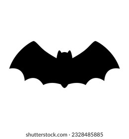 Silueta de halloween con murciélago de vampiros. ilustración vectorial.