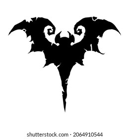 Vampire Bat illustration. Comic style. T-shirt print for Horror or Halloween. Hand drawing illustration isolated on white background. Vector EPS 10. 