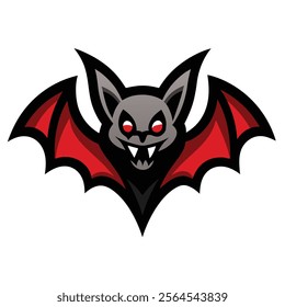 vampire bat mascot logo design vector art illustration on white background