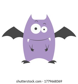 Vampire bat vector illustration cartoon isolated on white background. Halloween bat vector cartoon. 