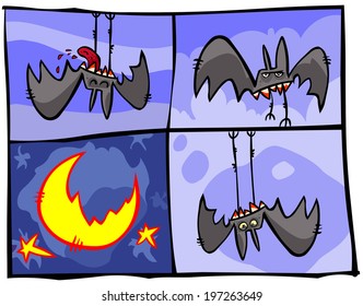 Vampire Bats in cartoon panels.