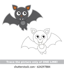 Vampire But to be traced only of one line, the tracing educational game to preschool kids with easy game level, the colorful and colorless version.