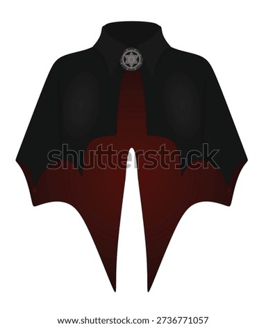 Vampire black coat. vector illustration