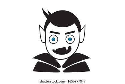 Vampire boy cartoon. Halloween cosutme. Icon in vector illustration isolated on white background.