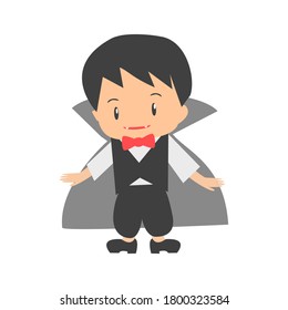 Vampire boy flat vector illustration 