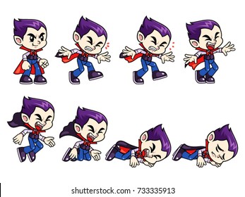 Vampire Boy Game Sprites Faint.
For Side Scrolling Action Adventure Endless Runner 2D Mobile Game.
