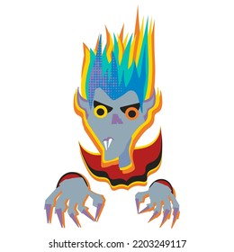 Vampire bright cartoon character isolated on a white background