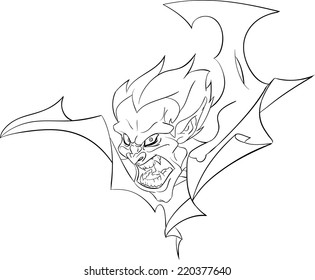 vampire bust halloween line art