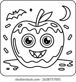 Vampire Candy Apple Coloring Page