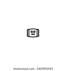 vampire candy wrapper icon with black color