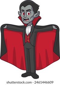 Vampire with cape vector illustration