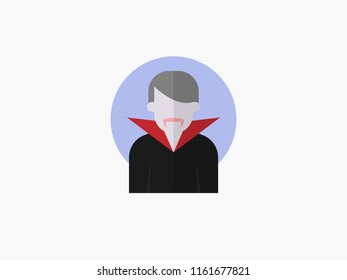 vampire cartoon avatar flat design icon