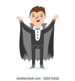 Vampire character cartoon halloween vector illustration 