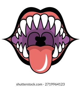 Personaje de vampiro con colmillos Ilustración vectorial de capa