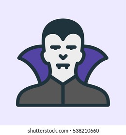 Vampire Character Minimal Color Flat Line Stroke Icon Pictogram Symbol Illustration