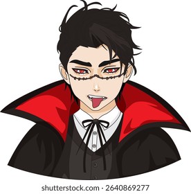 Vampire Character Sticker Bloodthirsty Dracula Vector