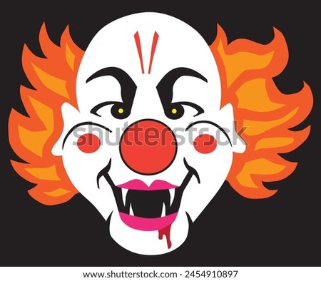 A vampire clown has just fed on an unwilling victim