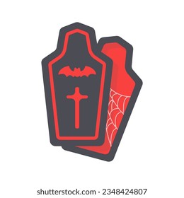 vampire coffin Crosses and vampires fly on Halloween night.