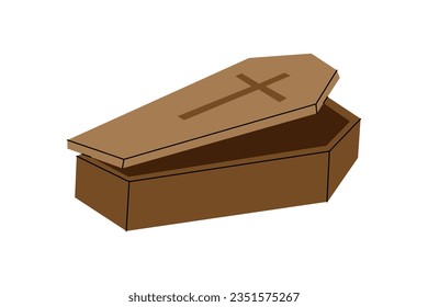 Vampire coffin. October creepy holiday, Halloween party. Vector illustration.
