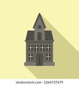 Vampire creepy house icon flat vector. Horror scary. Witch fear