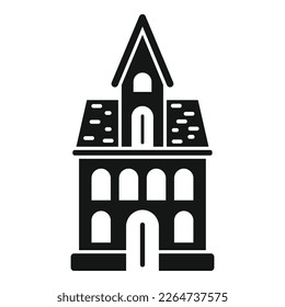 Vampire creepy house icon simple vector. Horror scary. Witch fear