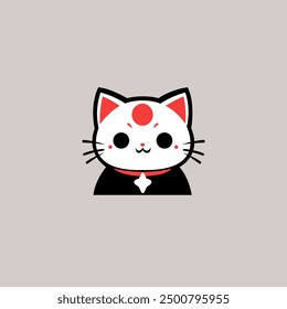 Vampire cute cat minimalistic icon logo