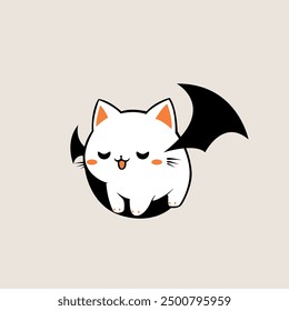 Vampiro lindo gato icono minimalista logo