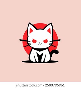 Vampire cute cat minimalistic icon logo