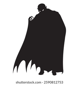 Vampire demon silhouette vector illustration