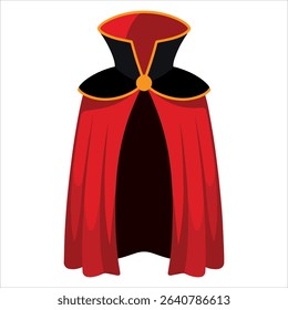 Vampire Dracula cape vector illustration. Great for spooky costumes, horror events, and fantasy designs.