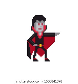 Vampire Dracula Character Pixel Art Icon Stok Vektör (Telifsiz) 1508841398 ...