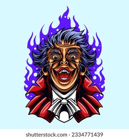 vampire or dracula character vector illustration