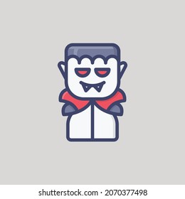 Vampire Dracula Filled Outline Icon, Logo, and illustration Vector