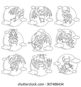 Vampire Dracula for Halloween. Vector icon in style flat
