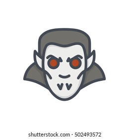 Vampire Dracula Icon Halloween Colored