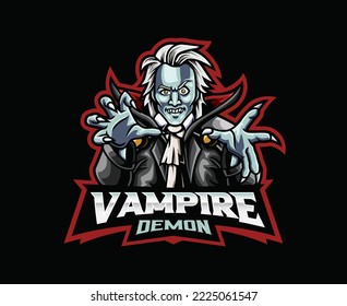Vampire dracula mascot logo design. Vampire vector illustration. Logo illustration for mascot or symbol and identity, emblem sports or e-sports gaming team
