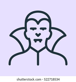 Vampire Dracula Minimalistic Flat Line Outline Stroke Icon Pictogram Symbol