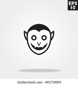 Vampire dracula monster face halloween icon in trendy flat style isolated on grey background. Id card symbol for your design, logo, UI. Vector illustration, EPS10.