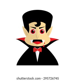 Vampire Dracula On White Background Icon Stock Vector (Royalty Free ...