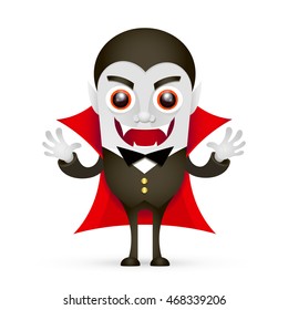 Vampire or Dracula on white background. Icon symbol design. Vector illustration.