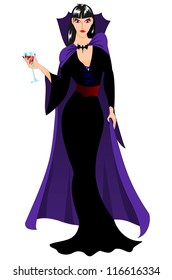 vampire drinking blood in halloween